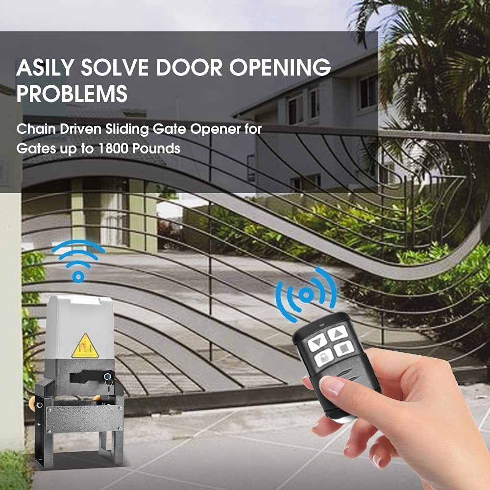 JIELI Remote Control for Chain Driven Sliding Gate Opener Wireless Black