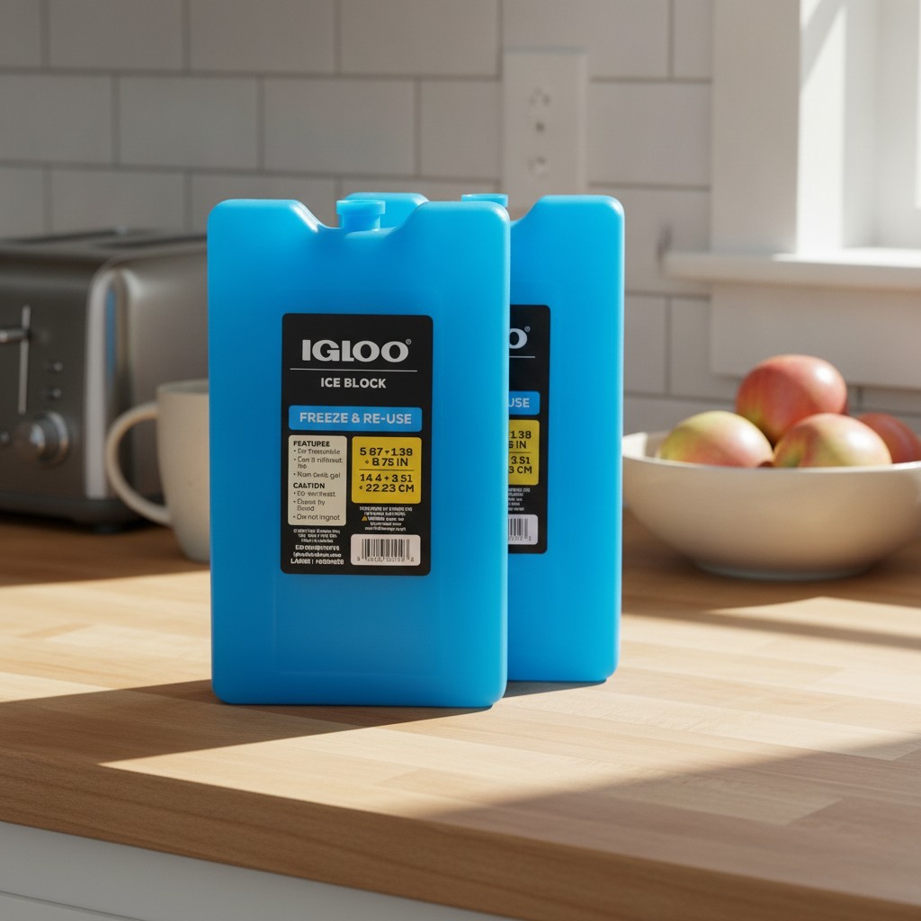 Large Reusable Ice Blocks by Maxcold - Extended Cooling for Camping & Tailgating