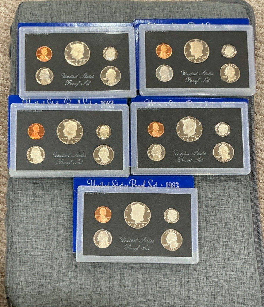 (5) 1983-S U.S. Mint Proof Sets in original packaging