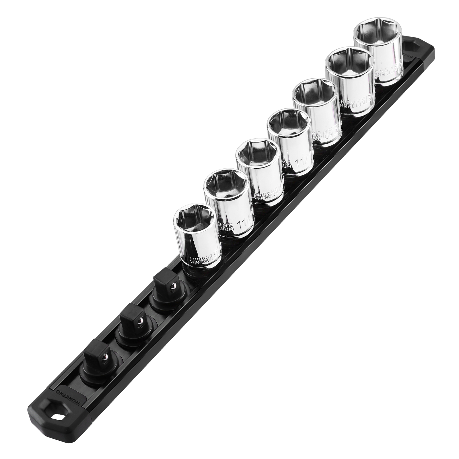 WORKPRO 3/8''DriveMagnetic Socket Organizer Aluminum Alloy Socket Rail(noSocket)