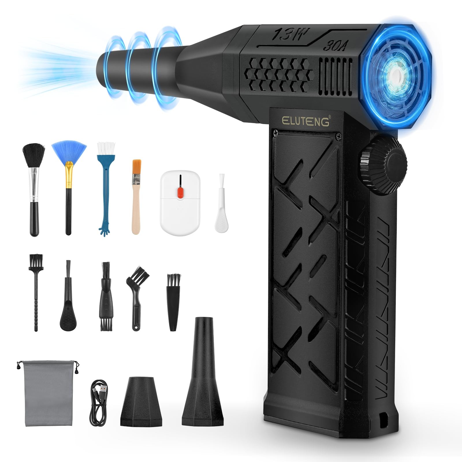 Electric Air Duster 130,000RPM 4000mAh Rechargeable Cordless Air Blower for K...