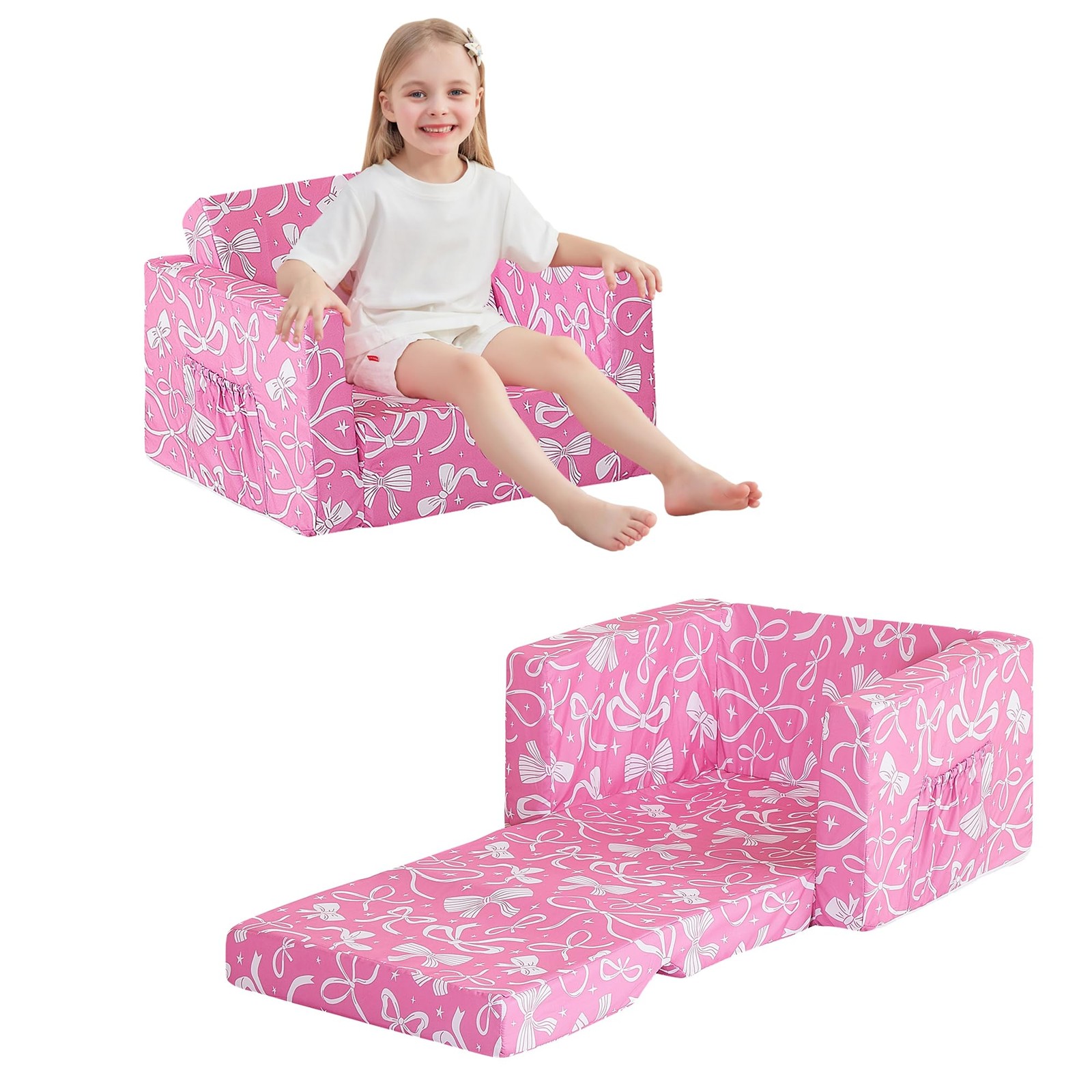 Couch, 2-in-1 Soft Couch Fold Out, Chair Comfy, Convertible Sofa to Lounger, ...