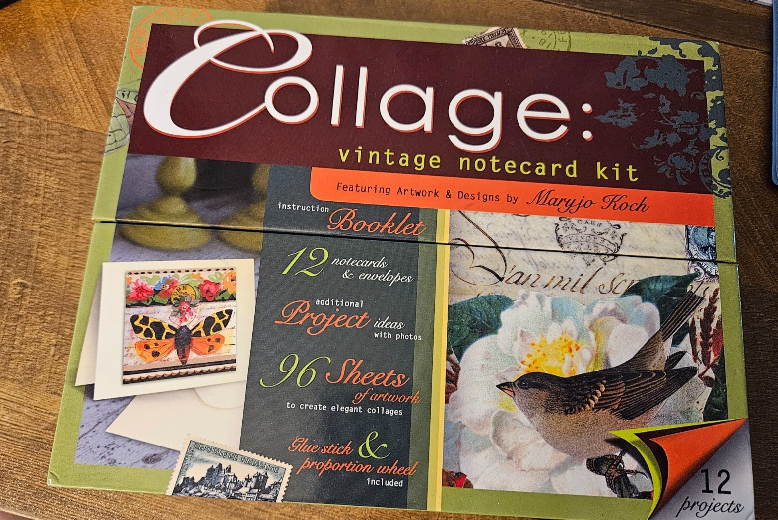 Collage Vintage Notecard Kit Artwork by Maryjo Koch - No Glue