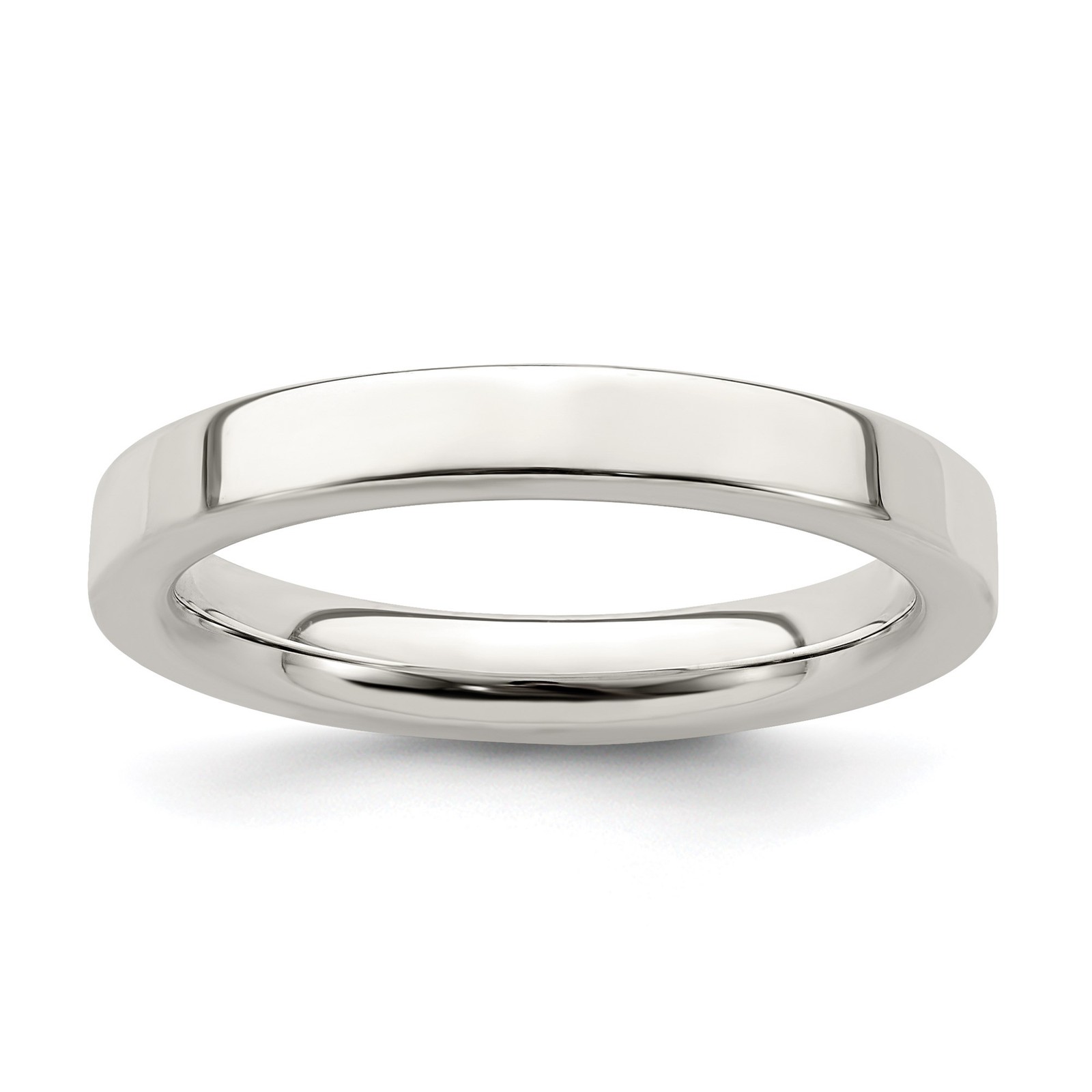 Sterling Silver 3mm Comfort Fit Flat Size 8.5 Band Mens Womens