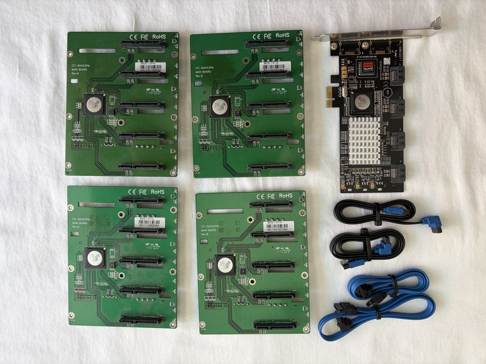 Backblaze Storage Pod Drive Subsystem Syba SY-PEX40008 SiI3124 + 4x CFI-B53PM #2