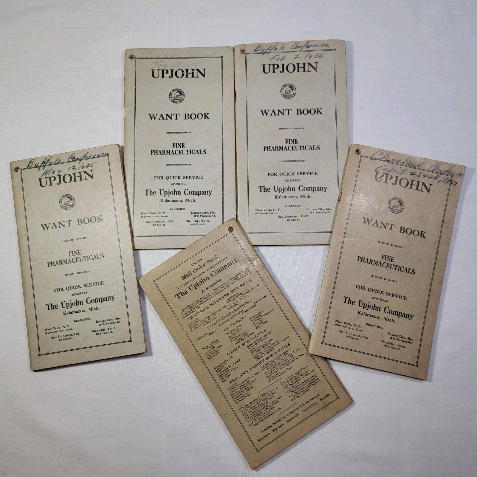 1930’s The Upjohn Company "Want Book" - Chemical & Lab Equipment Notepad Lot
