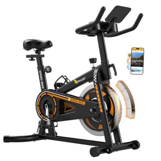 Indoor Cycling Bike with APP - 300 lbs Capacity - Quiet Stationary - Indoor
