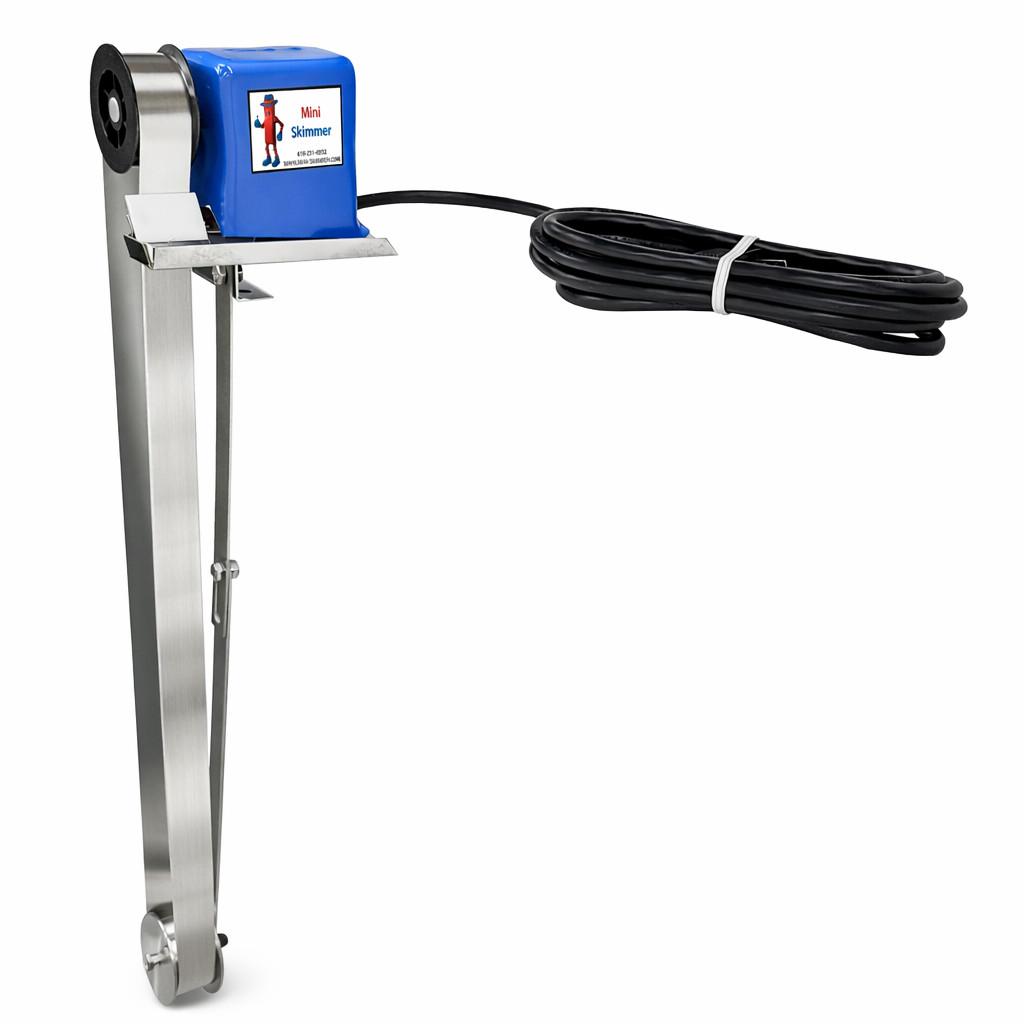 Mini Oil Skimmer Stainless Steel Belt 18" Reach, 30RPM Coolant Tank Parts Washer