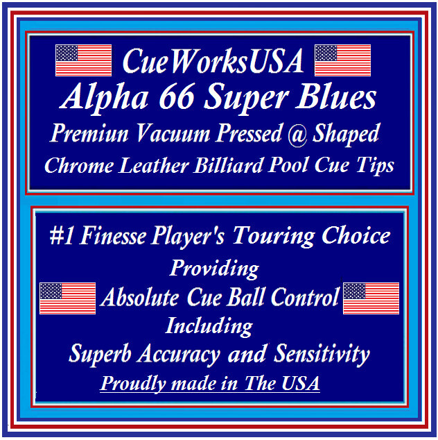 ALPHA 66 Super Blues Finesse Players Billiard / Pool Cue Tips, 4 + 1 Free.