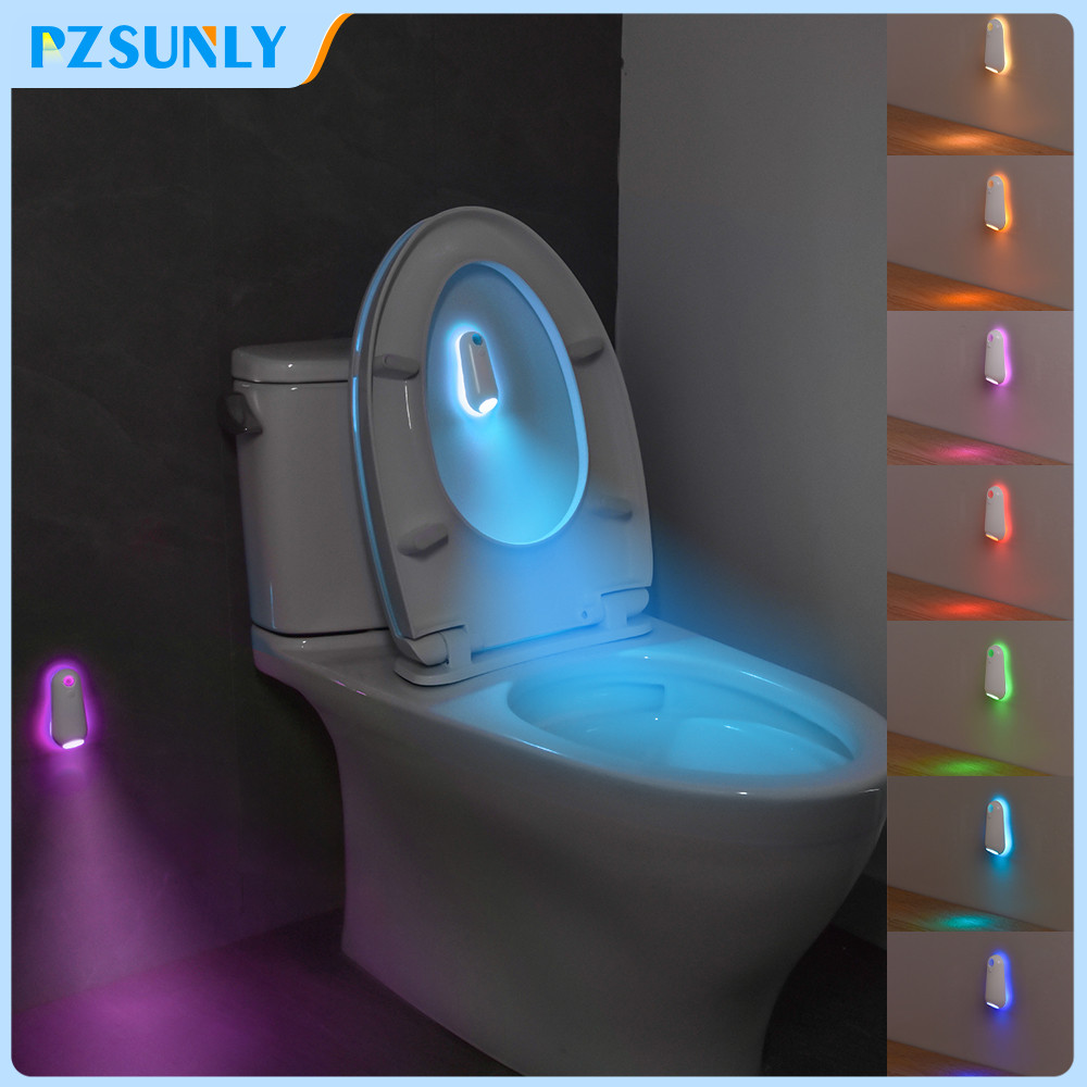 1-Pack Toilet Night Light Motion Sensor Activated, Rechargeable RGB Toilet Bowl