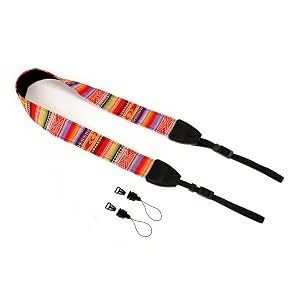 Camera Strap Canvas Rainbow Shoulder Strap with Quick Release Buckles |