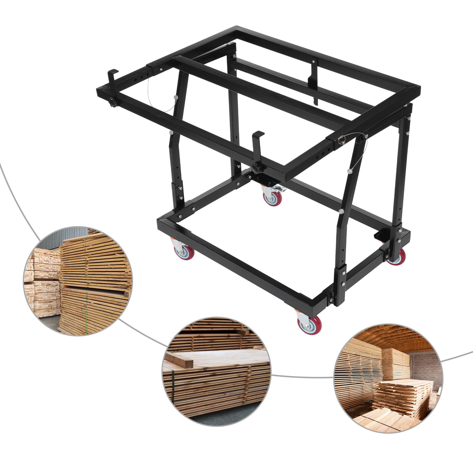 1000LBS Panel Handler Cart Tilting Panel Carts with Rubber Swivel Casters New