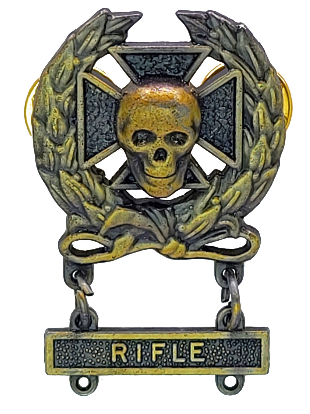Expert Sniper Skull Badge Pin Rifle Bar Army Marksman M24 Medal ANTIQUE Insignia