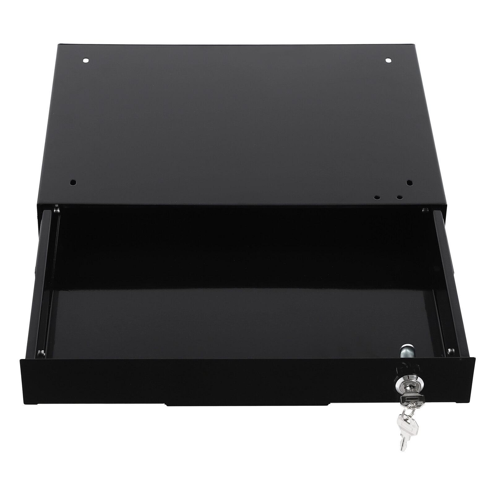 Under Desk Mounted Drawer Storage Sliding Out Tray Black Space Saver With Keys
