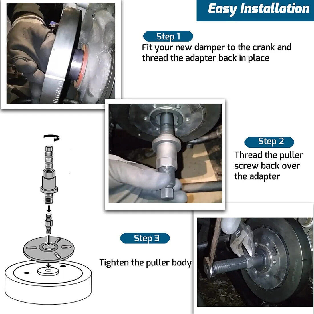 4531 Harmonic Balancer Puller +Installer Kit for Harmonic Balancer, Drive Pulley