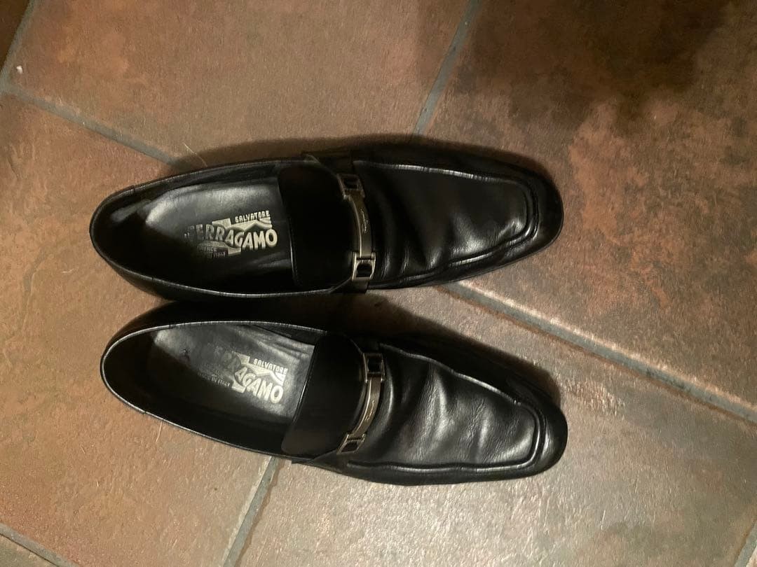 Ferragamo Dress Shoes Men 8.0US Black Loafers Leather s Limited Edition VHTF Des