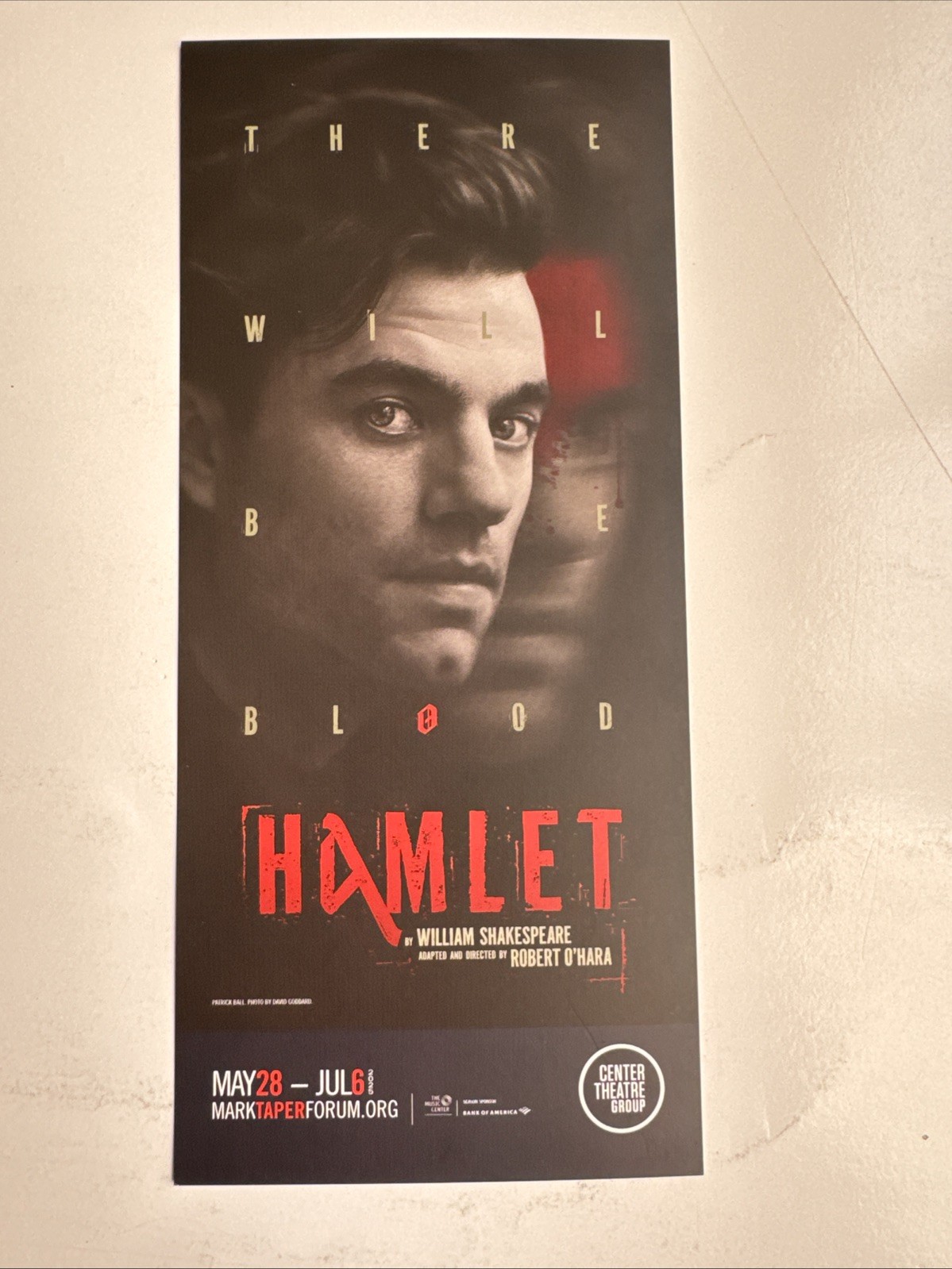 Broadway Tour Flyer - Hamlet - Mark Taper Forum Patrick Ball