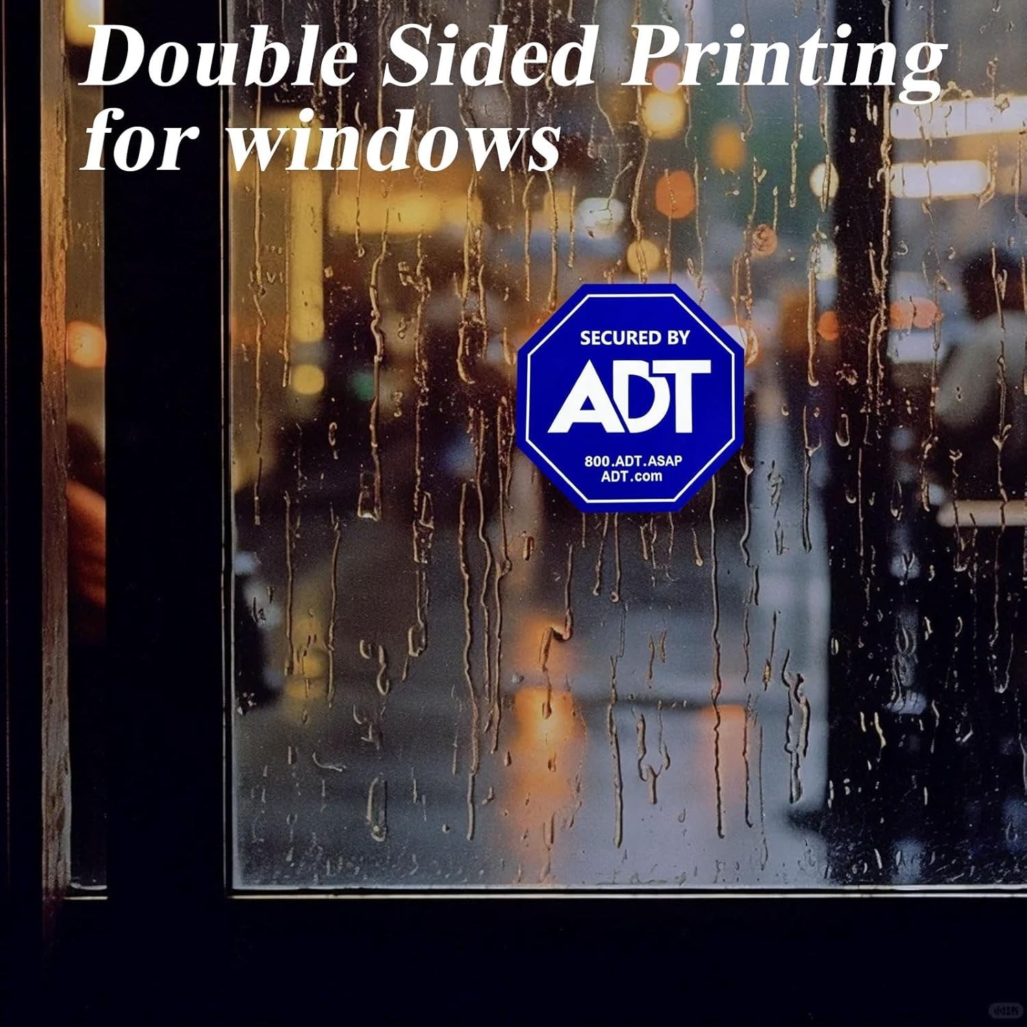 ADT Security Stickers - 12 Pack Double-Sided UV & Water Resistant Decals 3"x3