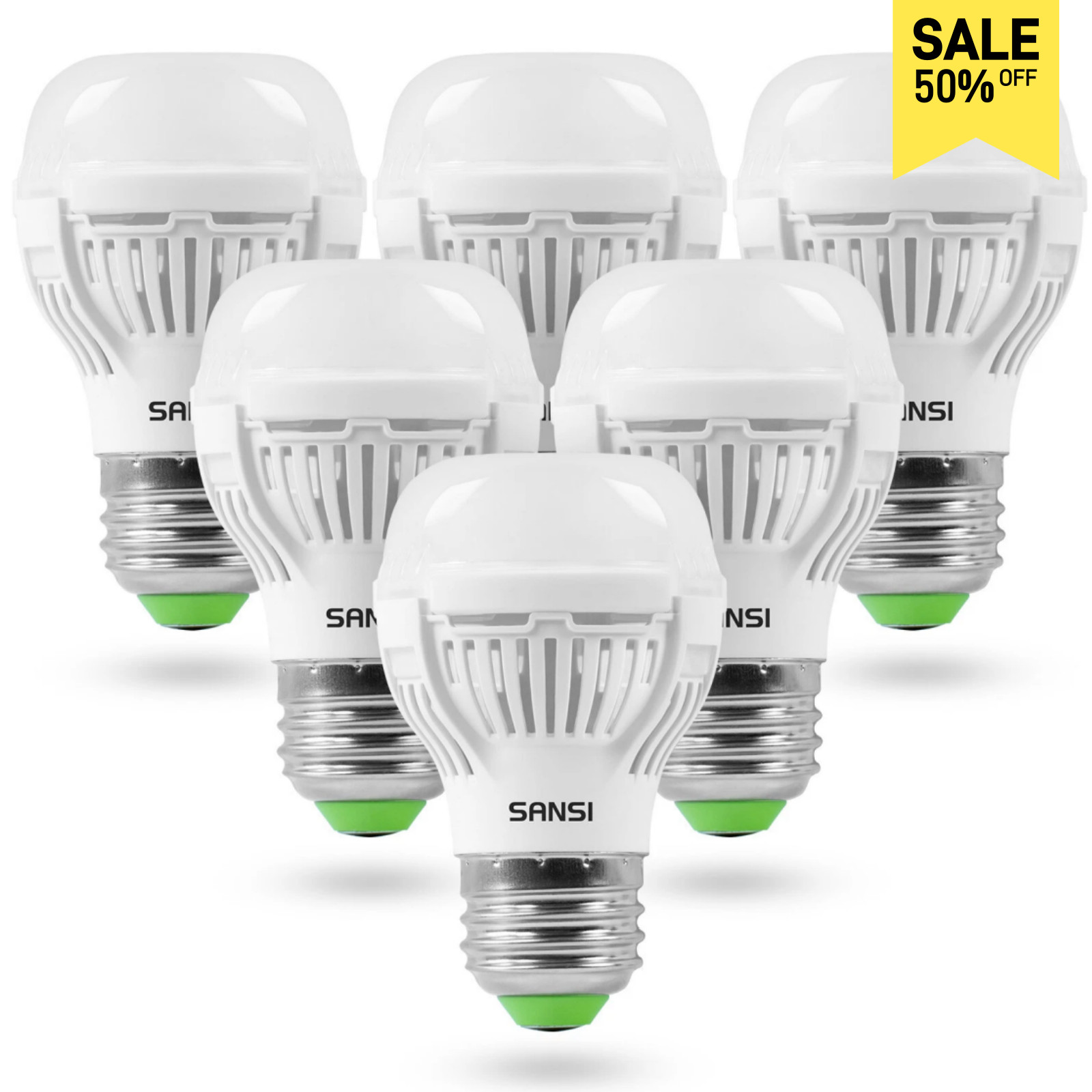 SANSI LED Light Bulb 60W Equivalent 900lm 2700K Warm White Energy Saving 9W A15