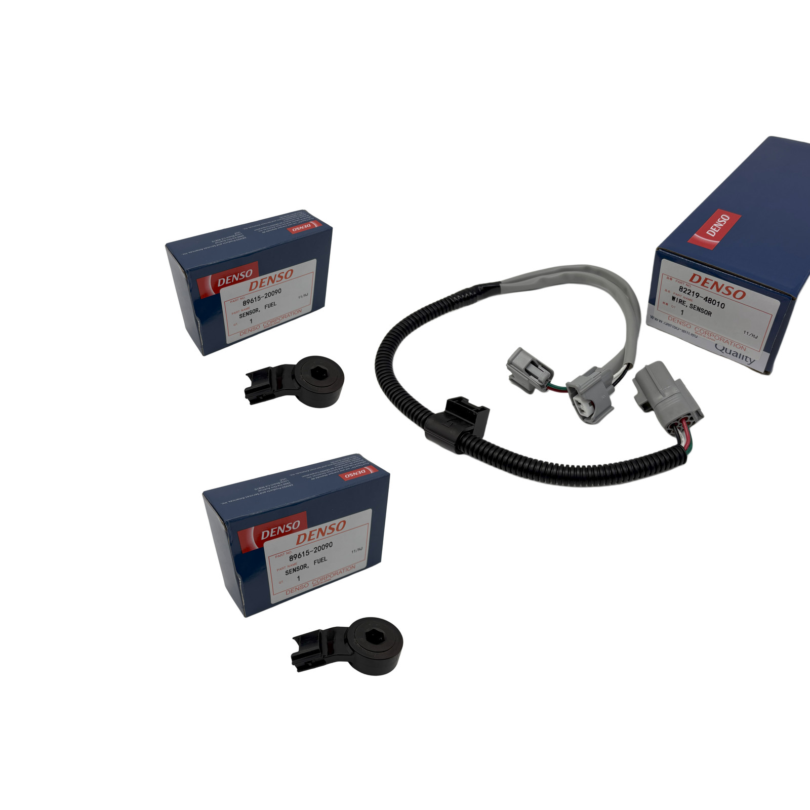 NEW For Toyota Denso 2pcs Knock Sensor 89615-20090 & Harness 82219-48010