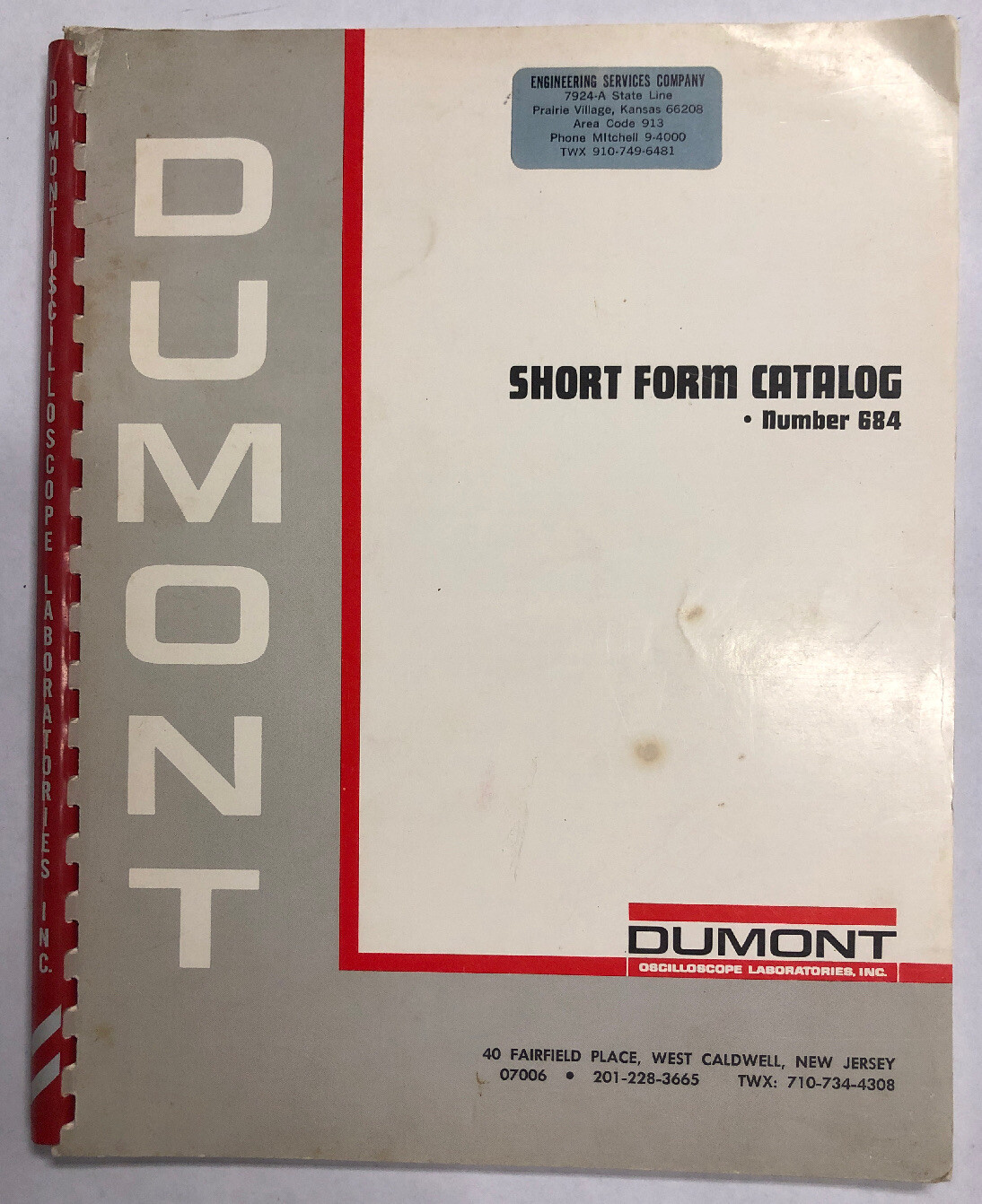 Dumont Short Form Catalog No. 684 Dated 1968