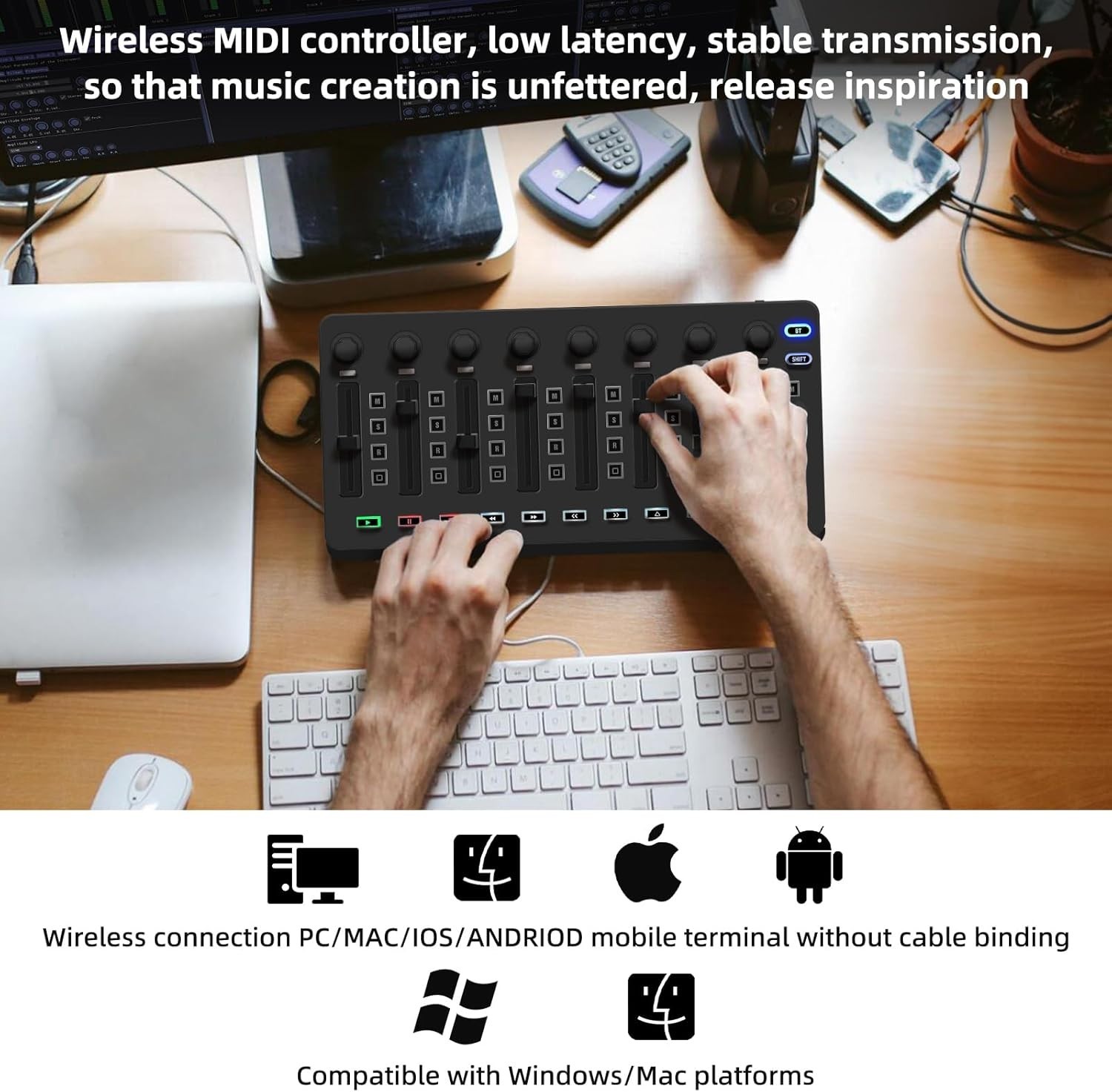 Compact Bluetooth Midi Controller for Music Creation