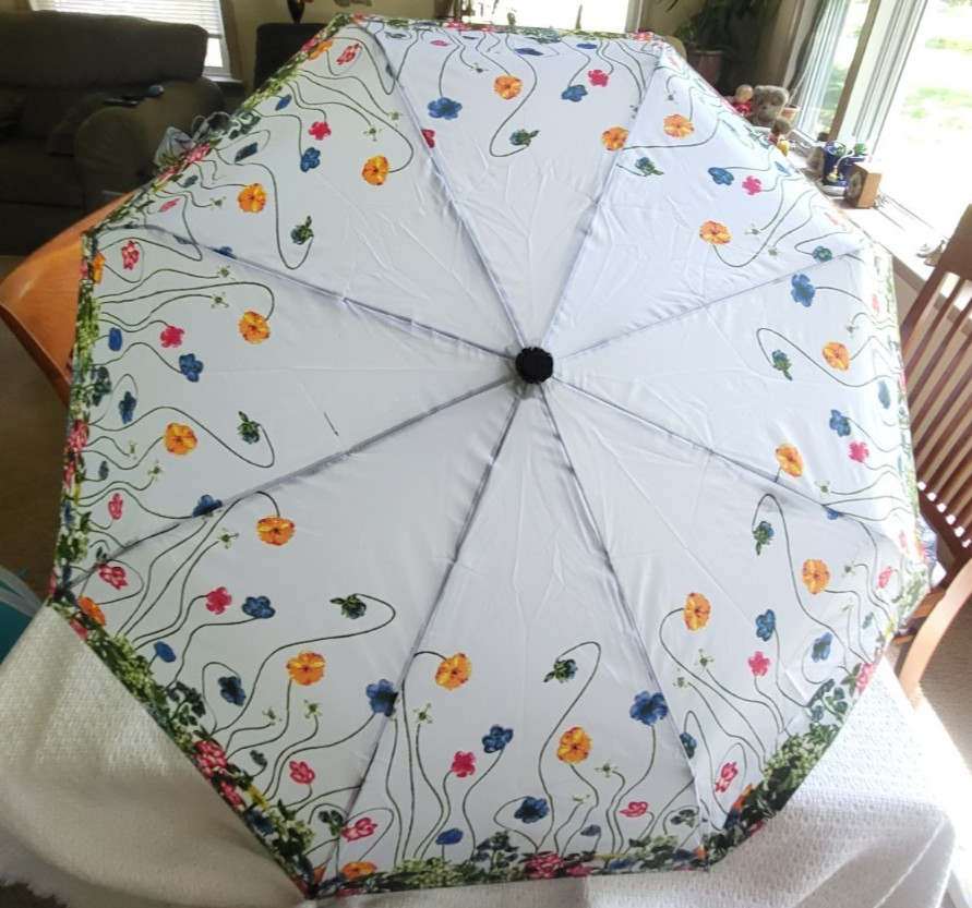 Totes Eco Friendly Floral Umbrella 42" Coverage