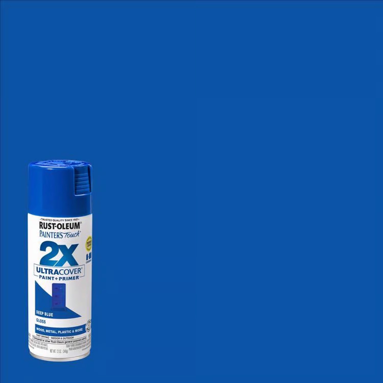 Rust-Oleum General Purpose Spray Paint + Primer, Deep Blue, Gloss, 12 Oz, 6 Cans