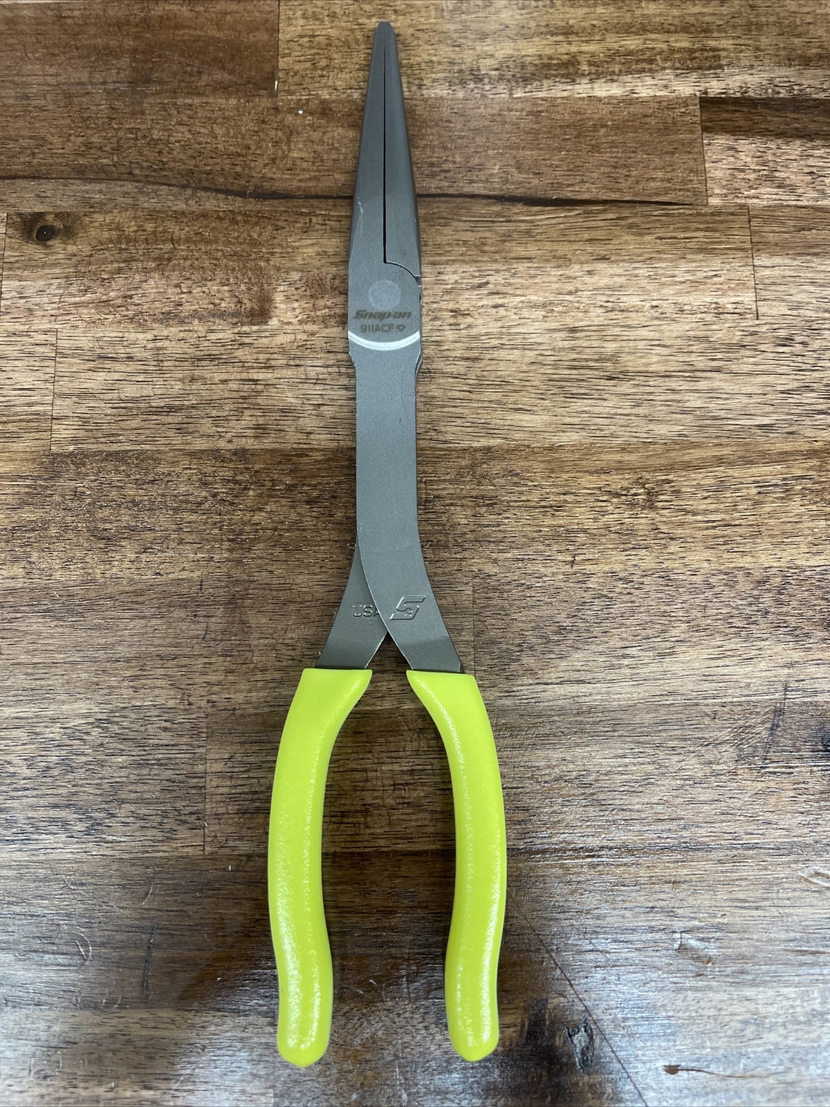 *NEW* Snap On 911ACF Hi Viz Yellow Needle Nose / Long Nose Pliers FREE SHIP