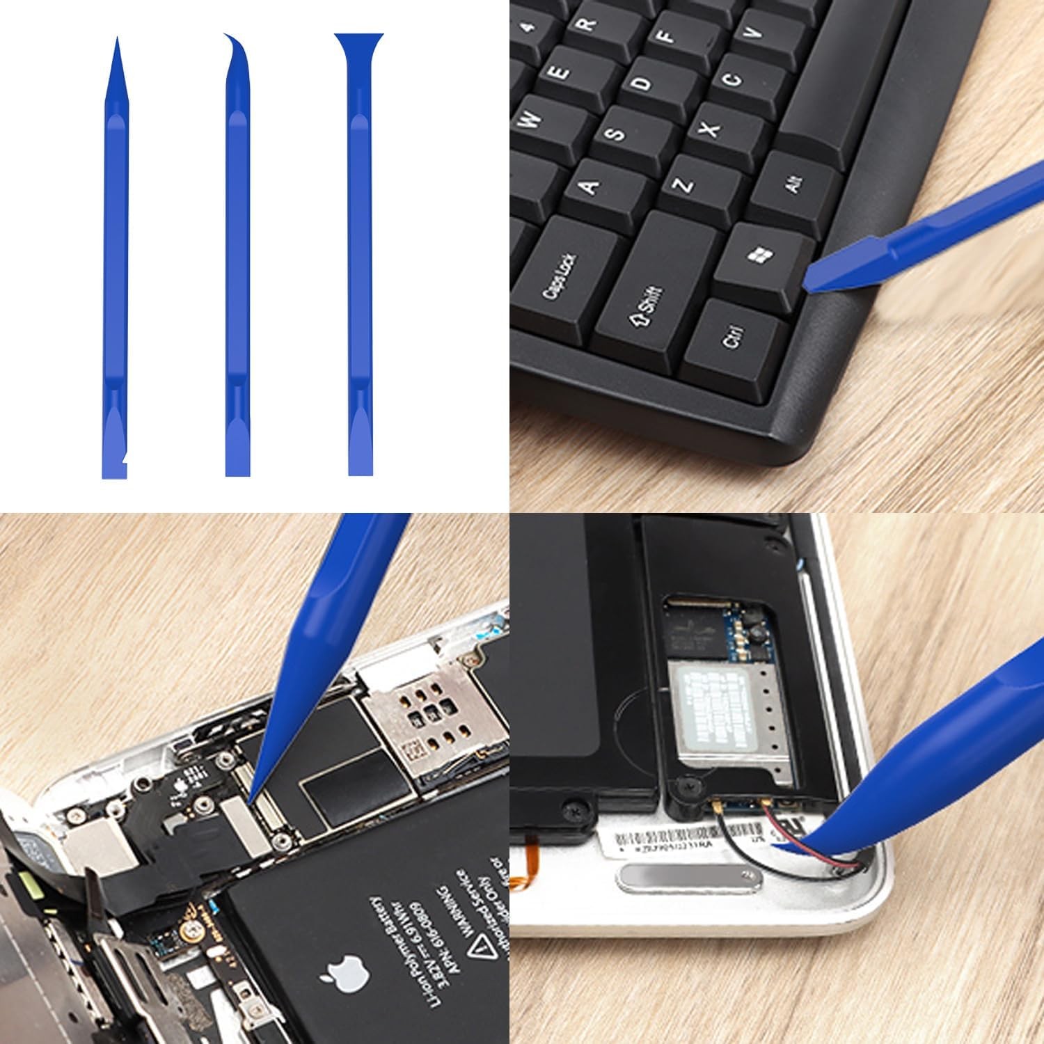 10pcs Plastic Spudgers + 2 Metal Triangular Pry Bar Set for iPad, Laptop, iPhone