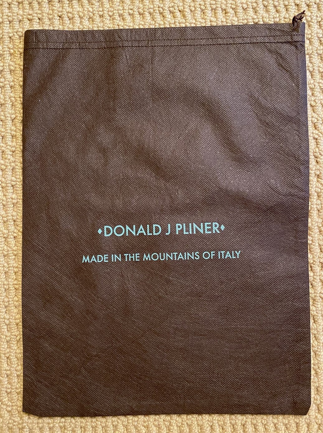 DONALD J. PLINER Drawstring Dust Bag Purse Handbag Shoes 10 1/2" x 14 1/2"