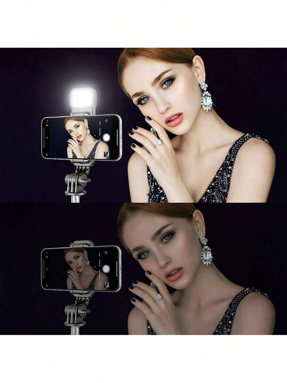 70in Extendable Selfie Stick Tripod w/ Wireless Remote & Fill Light