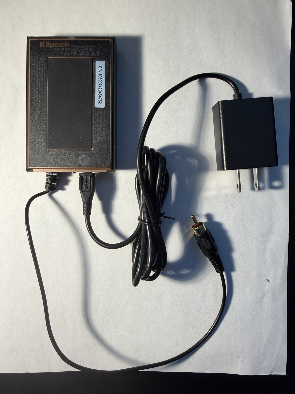 Klipsch Wireless Subs Audio Transmitter Module, RCA Input, Black w/ Adapter