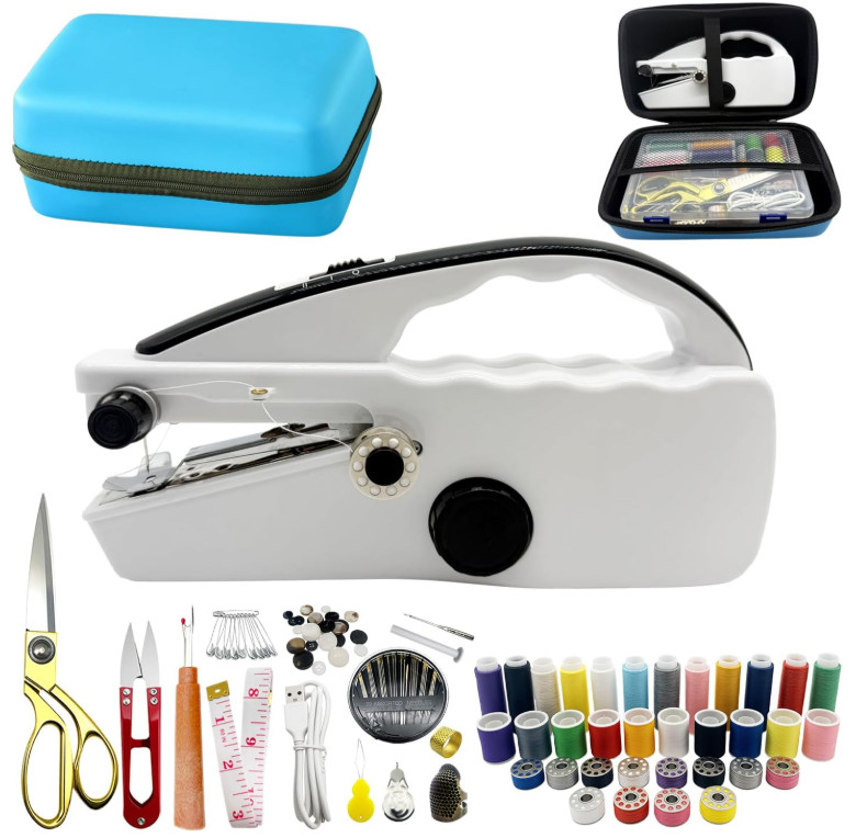 Máquina de Coser Manual Portátil Reforzada con Kit Costura 110 Piezas, Nuevo