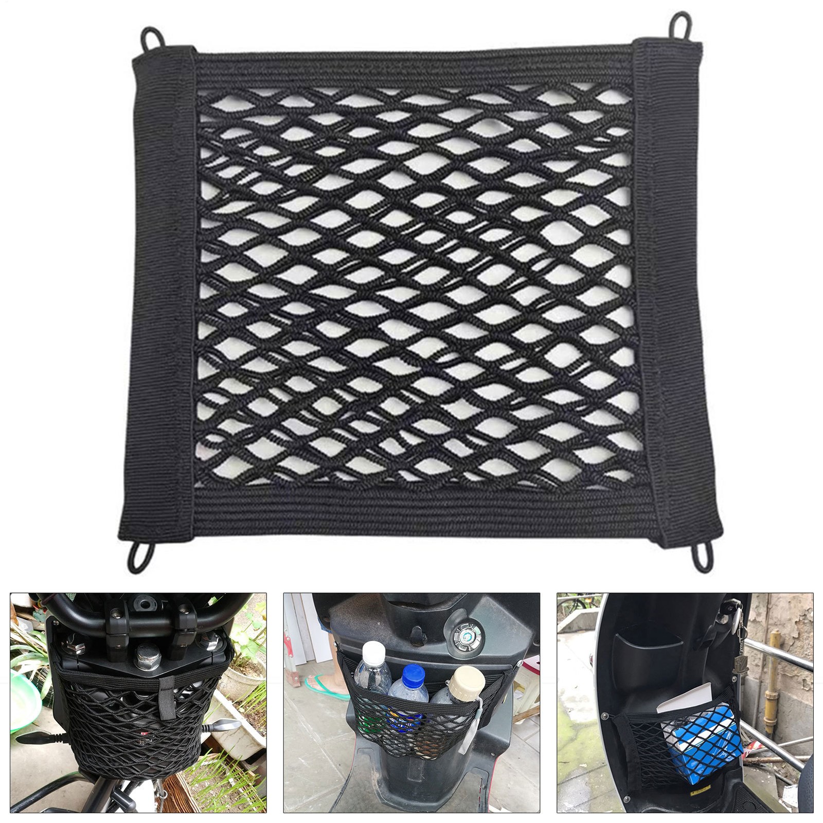 Motorcycle Bungee Cargo Net, Universal Elastic Automotive Small Cargo Bike Mesh