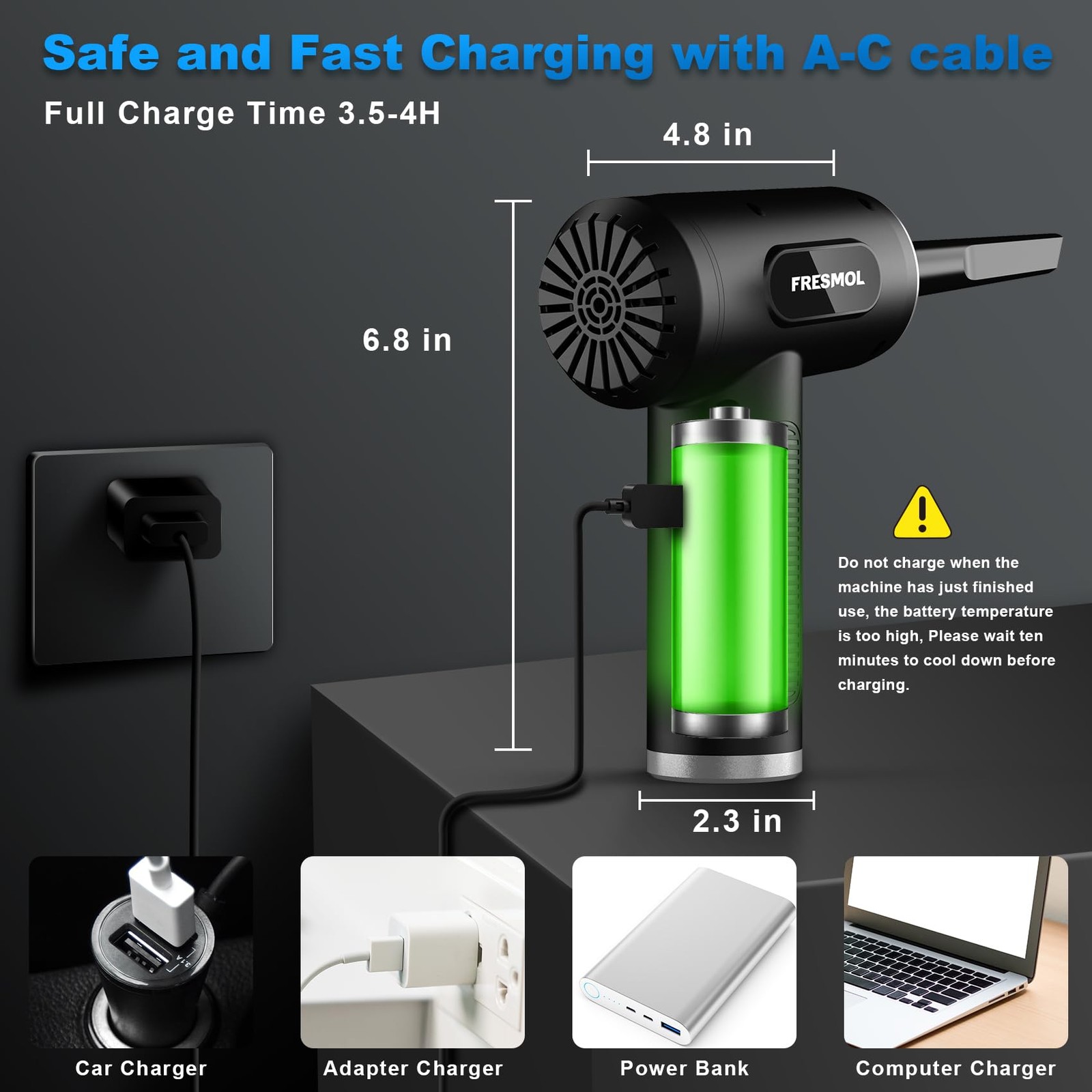 Compressed Air Duster, Rechargeable Cordless Air Blower