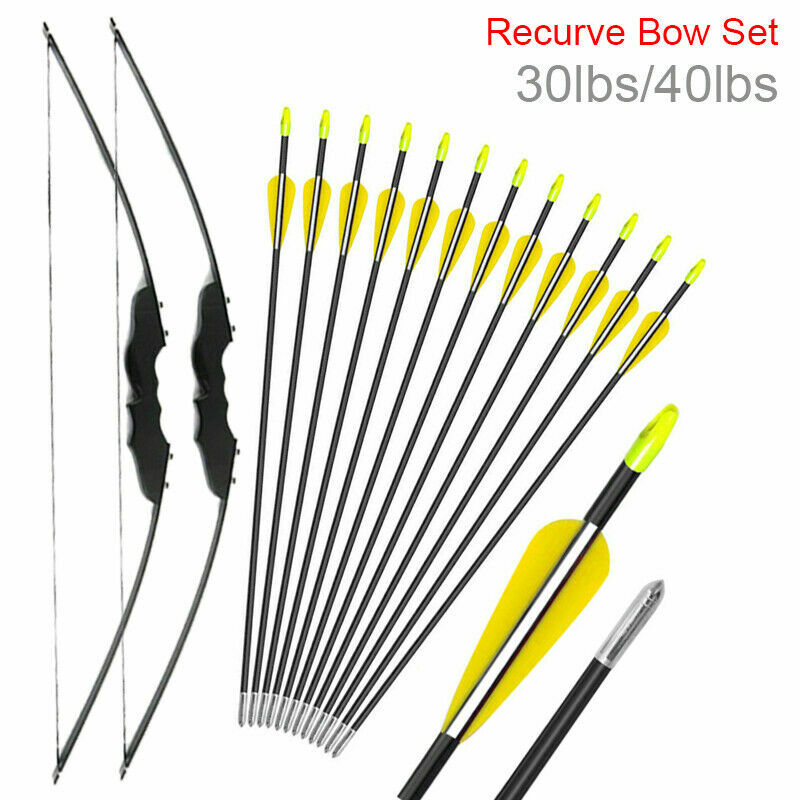 51 inch Takedown Recurve Bow Hunting + 12PCS Arrows Set Archery Right Left Hand