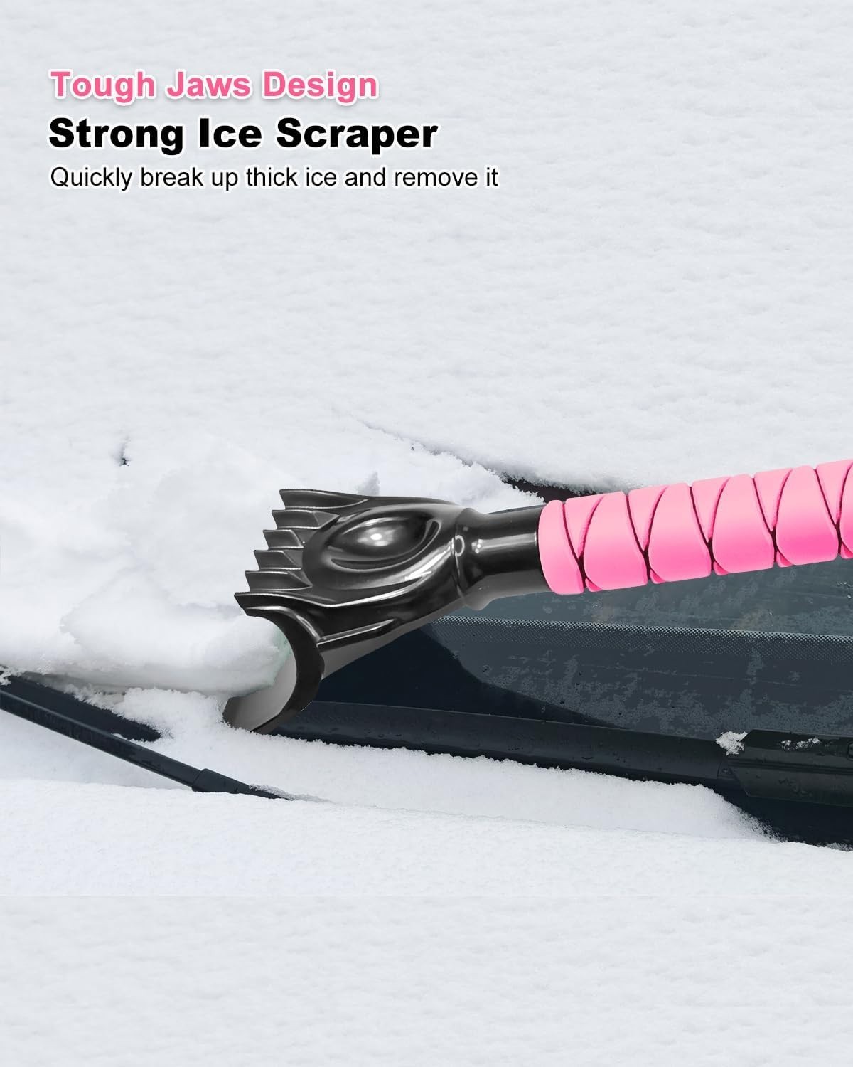 33 Inch Snow Brush and Ice Scraper for Car Windshield, Extendable Snow Scrape...