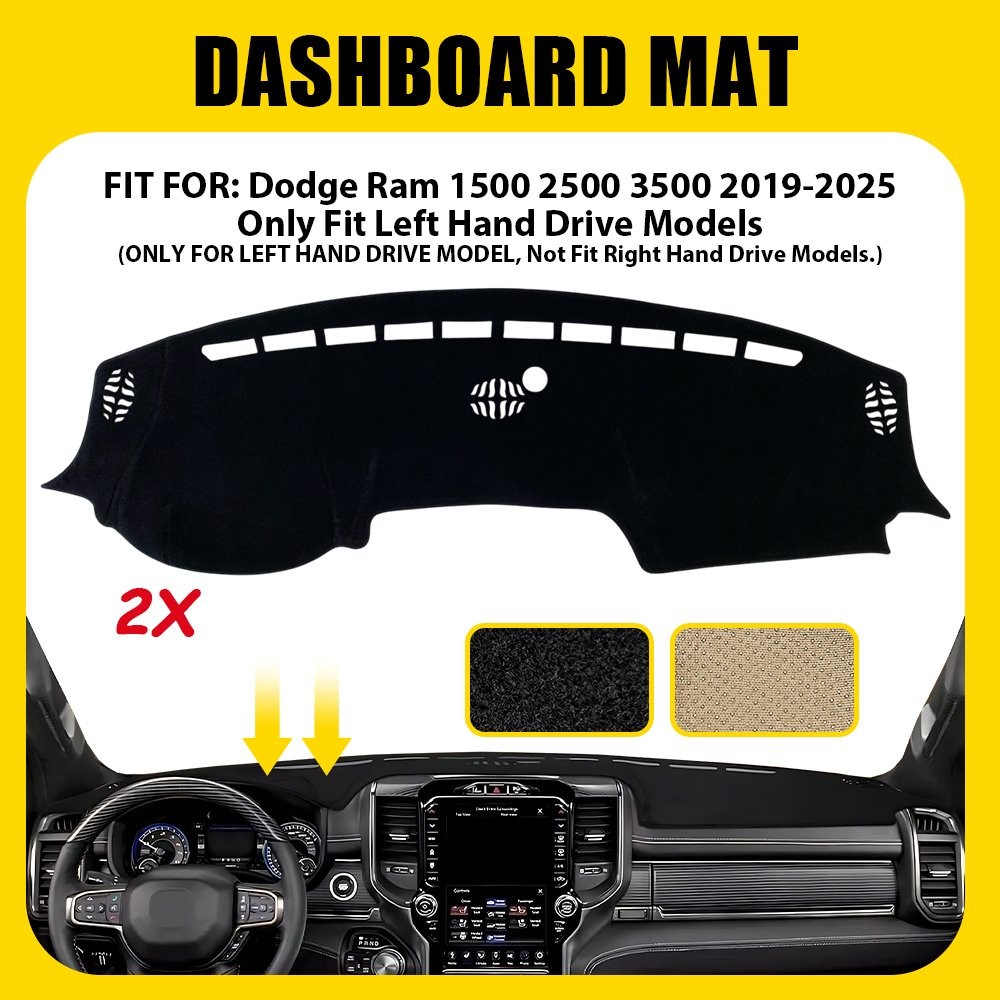 Dash Cover Dashboard Mat Carpet For 2019 2020-2024 2025 Dodge Ram 2500 3500 1500