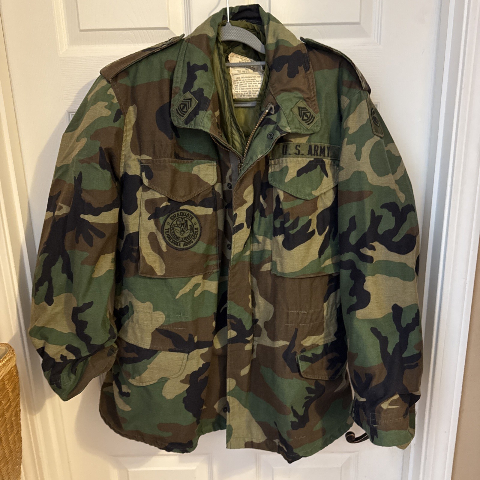 US Army Military M65 Coat Cold Weather Field Jacket Woodland Camo Medium Regular