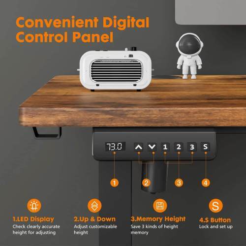Electric Height Adjustable Standing Desk Laptop Home Office Study 40'' x 24"