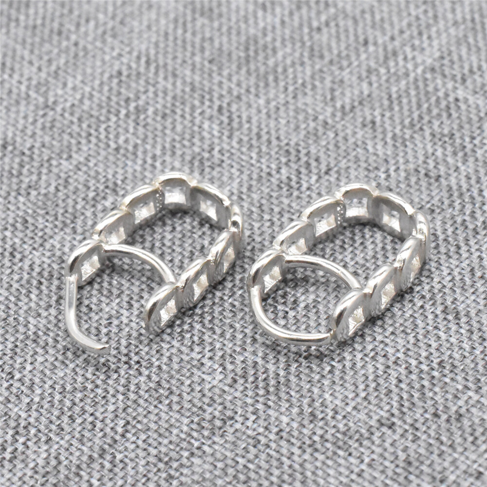 4pcs of 925 Sterling Silver Pinch Bails with Overlap Coin Design for Gemstone