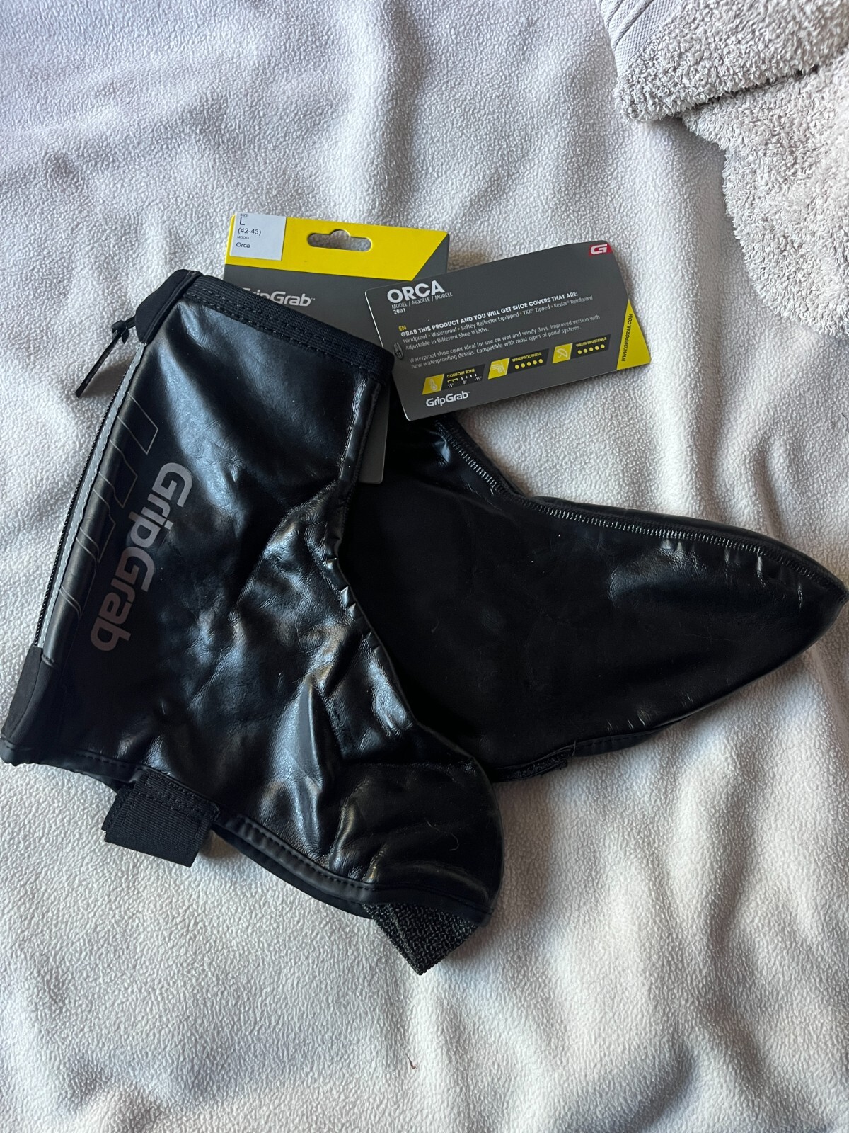 GripGrab Orca Cycling Waterproof Shoe Covers NWT Black Large 42-43