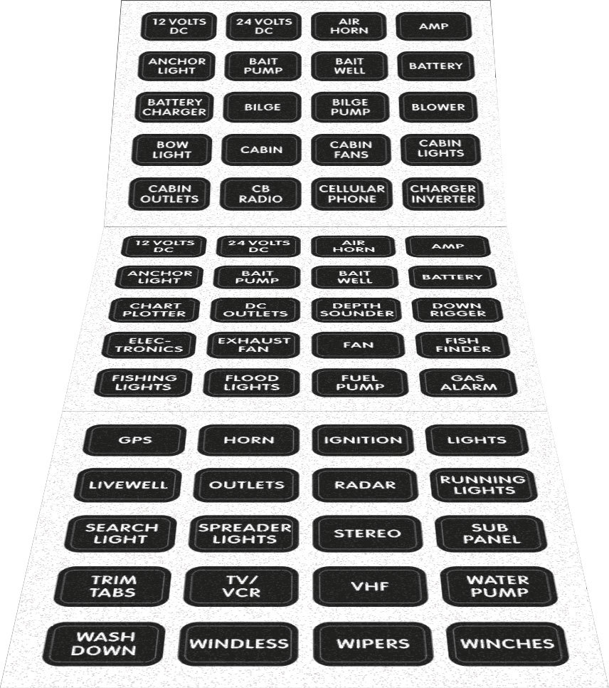 Blue Sea 8214 Black Small Format Boat Marine Electric Label Kit - 60 Labels