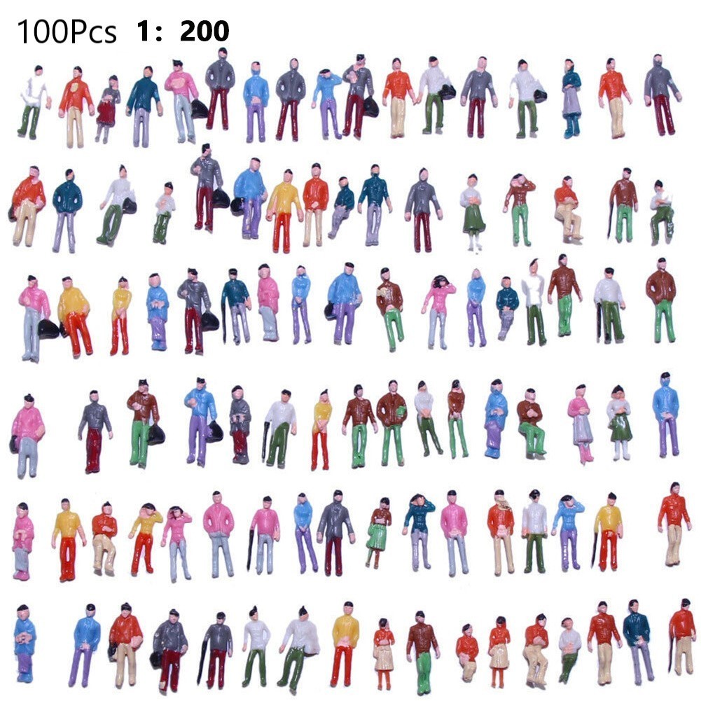 Painted Figures Miniature Passerby 1:200 Scale Color Model People Standing