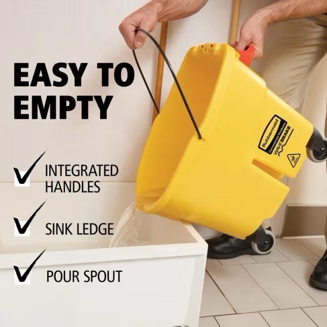 Rubbermaid Commercial Products WaveBrake 26 Qt. Side-Press Mop 26 Qt, Yellow