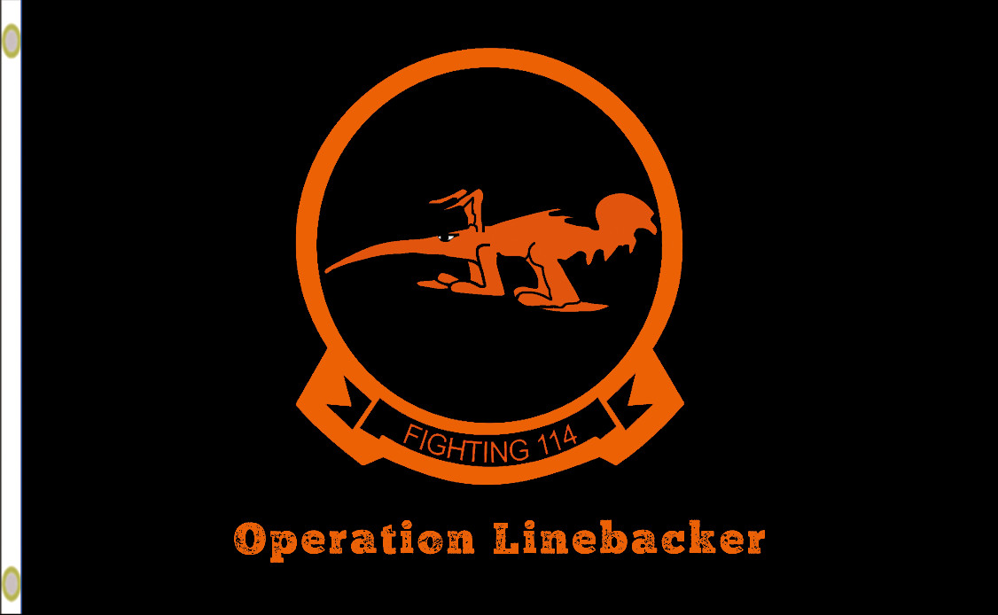 USN VF-114 Aardvarks "Operation Linebacker" 3x5 ft Single-Sided Flag Banner