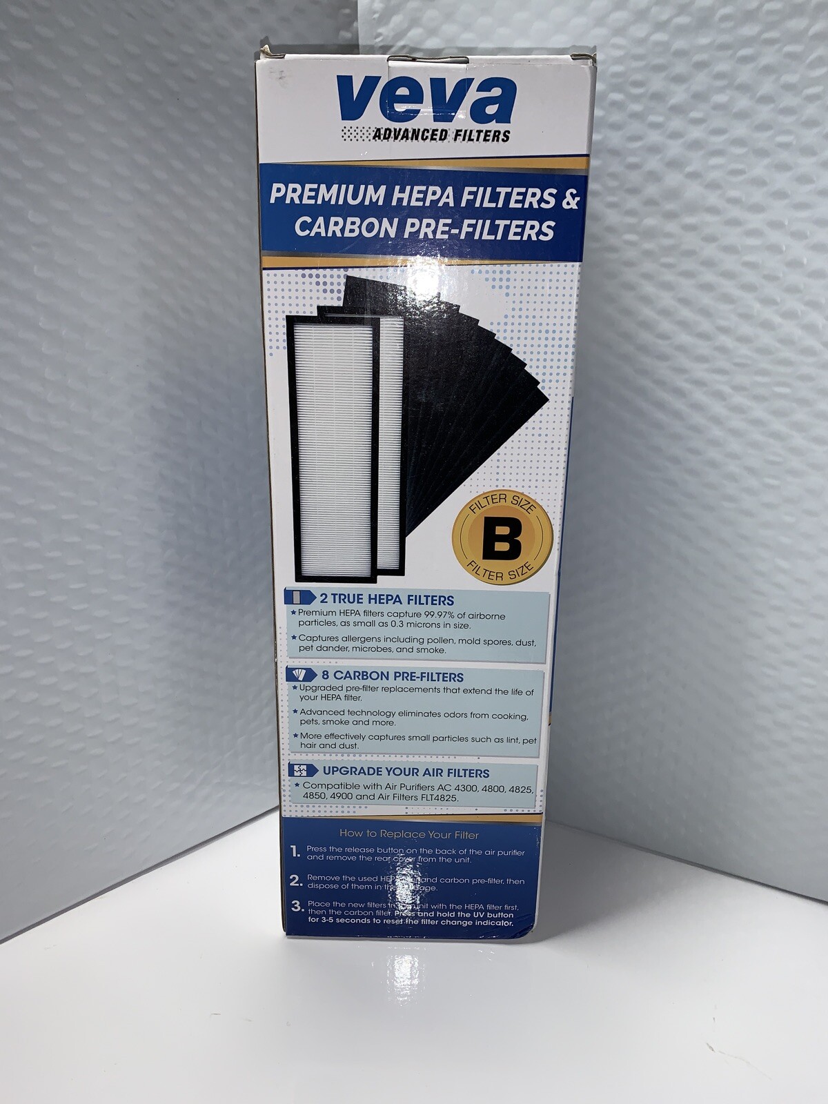 Veva Premium 2 HEPA Filters and 8 Pack of Pre-Filters Compatible with Air Purifi