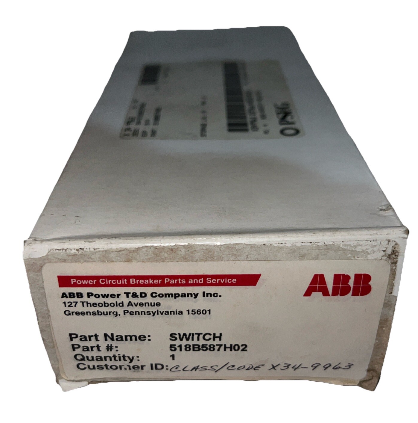 ABB 518B587H02 PRESSURE SWITCH