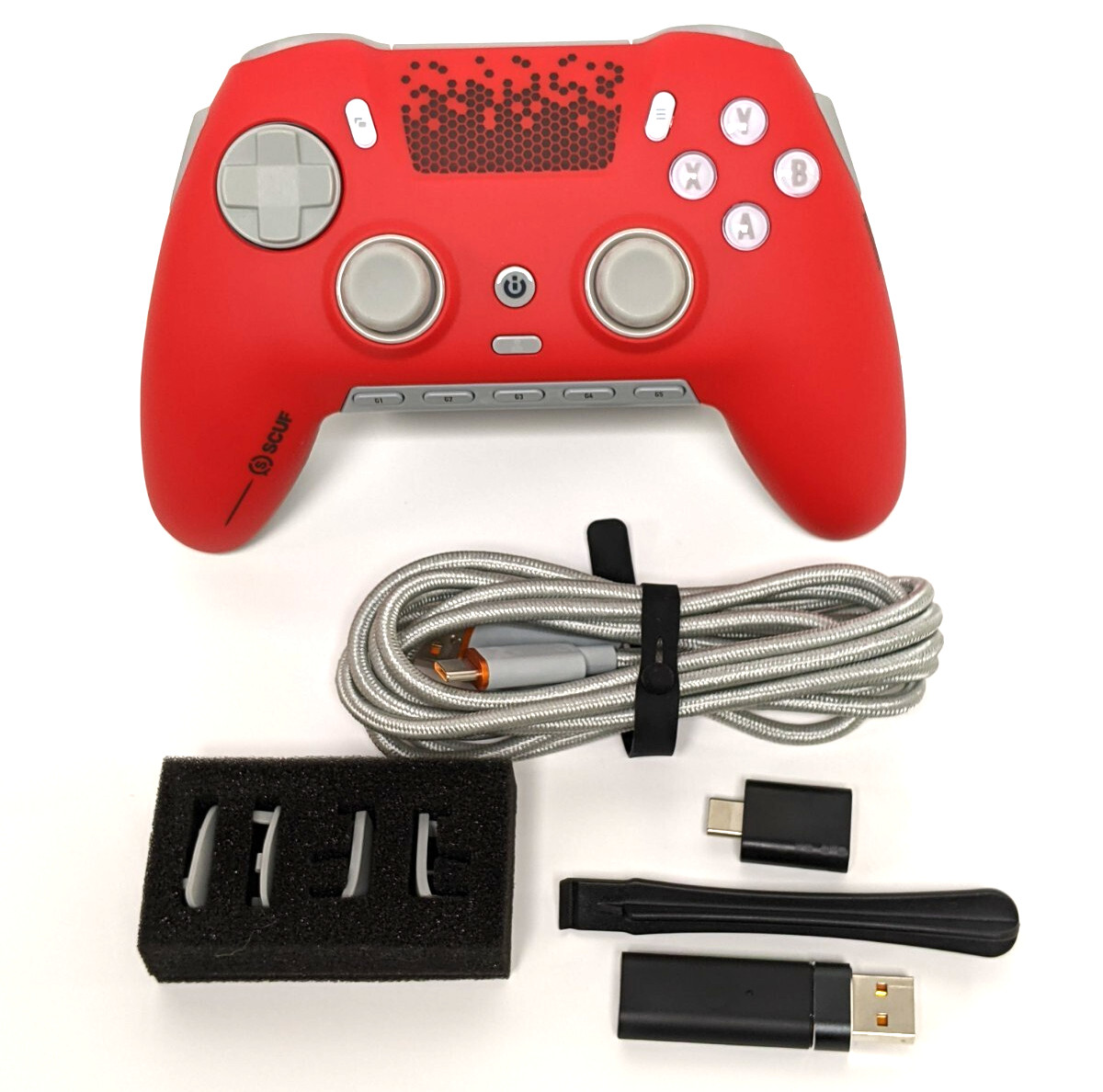 SCUF Envision Pro Wireless Controller for PC Only Gray Faceplate Red